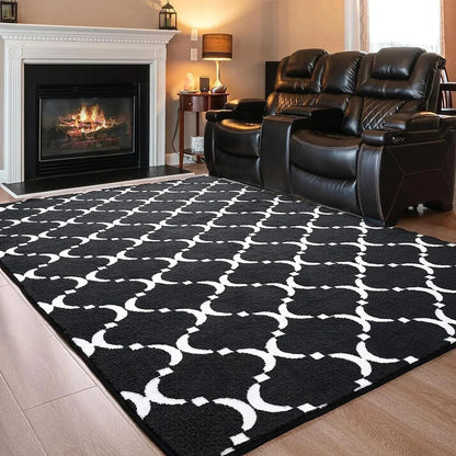 Noahas 6x9 Black Memory Foam Rug with Anti-Slip Backing