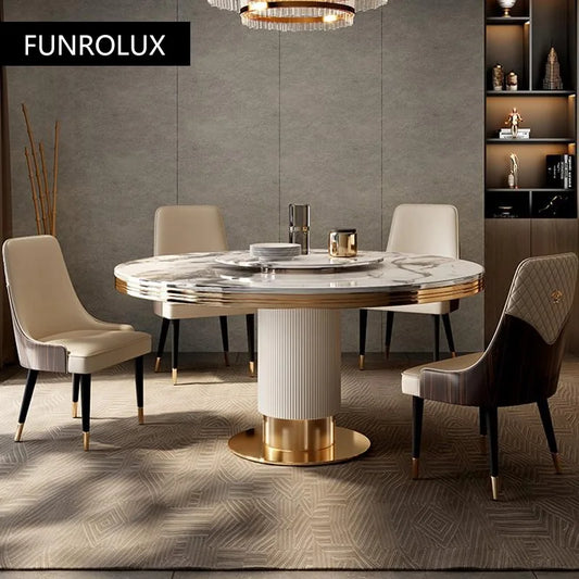 Luxury Round Marble Dining Table And Chairs for Home