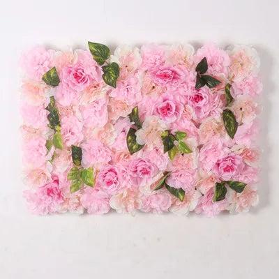 Artificial Silk Rose Flower Wall Panel