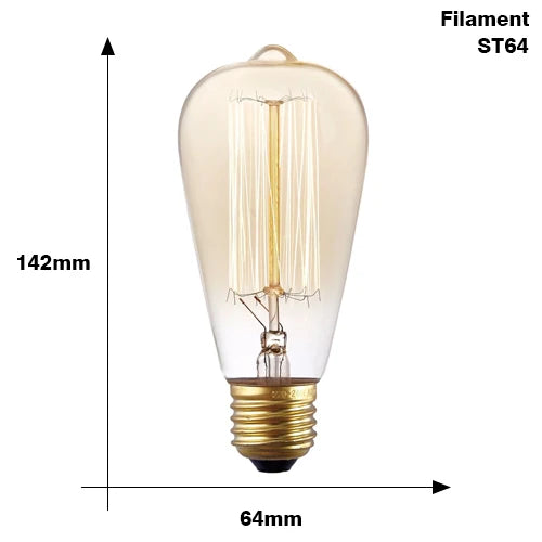 Classic E27 LED Globe Bulb - Vintage Style Warm White Bulb - 10,000-Hour Life Edison Bulb