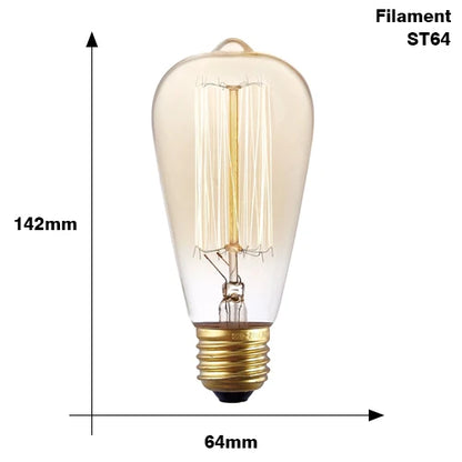 Classic E27 LED Globe Bulb - Vintage Style Warm White Bulb - 10,000-Hour Life Edison Bulb