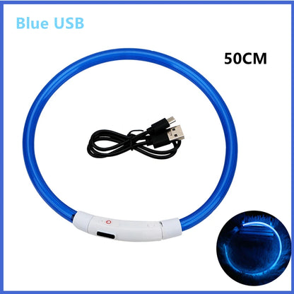 USB Rechargeable LED Dog Collar — Night Safety Glow