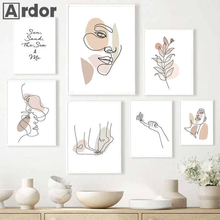 Modern Unframed Three-Panel Canvas Print