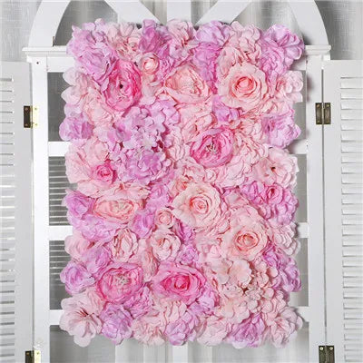 Artificial Silk Rose Flower Wall Panel