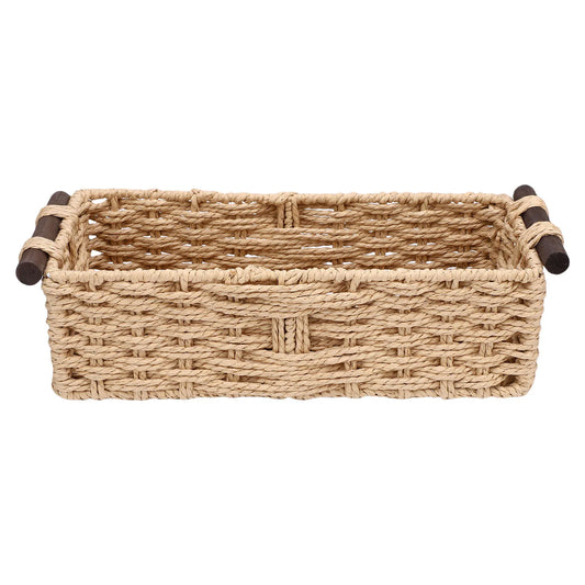 Handwoven Bathroom Storage Basket with Natural Texture