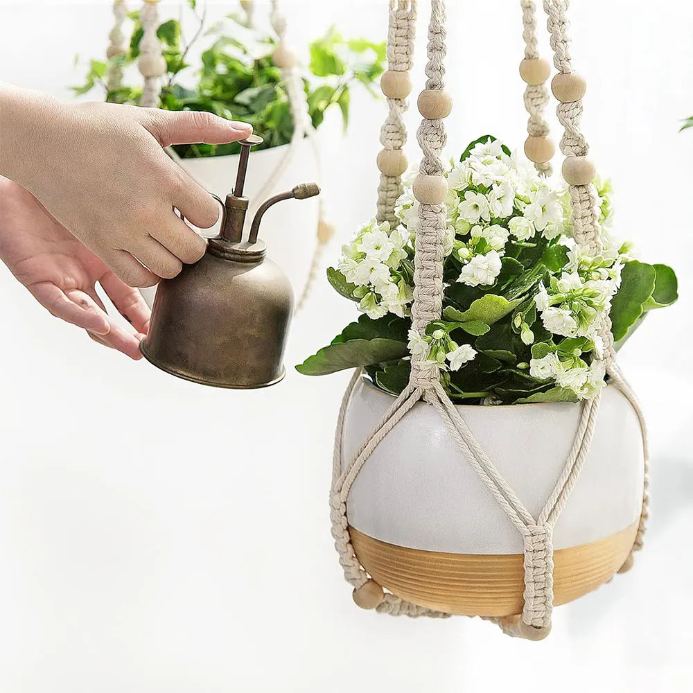 Macramé Hanging Plant Basket — Indoor/Outdoor
