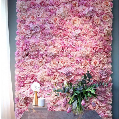 Artificial Silk Rose Flower Wall Panel