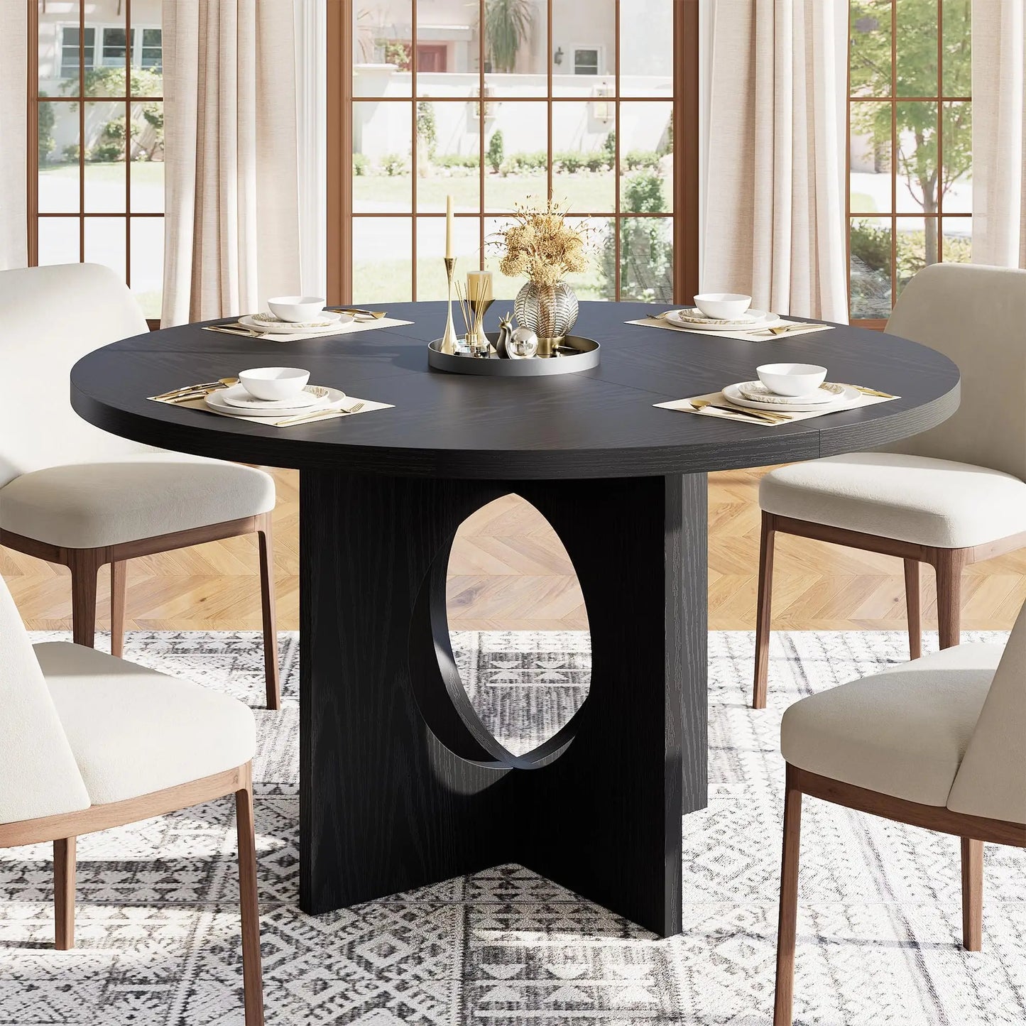 Round Pedestal Dining Table for 4–6