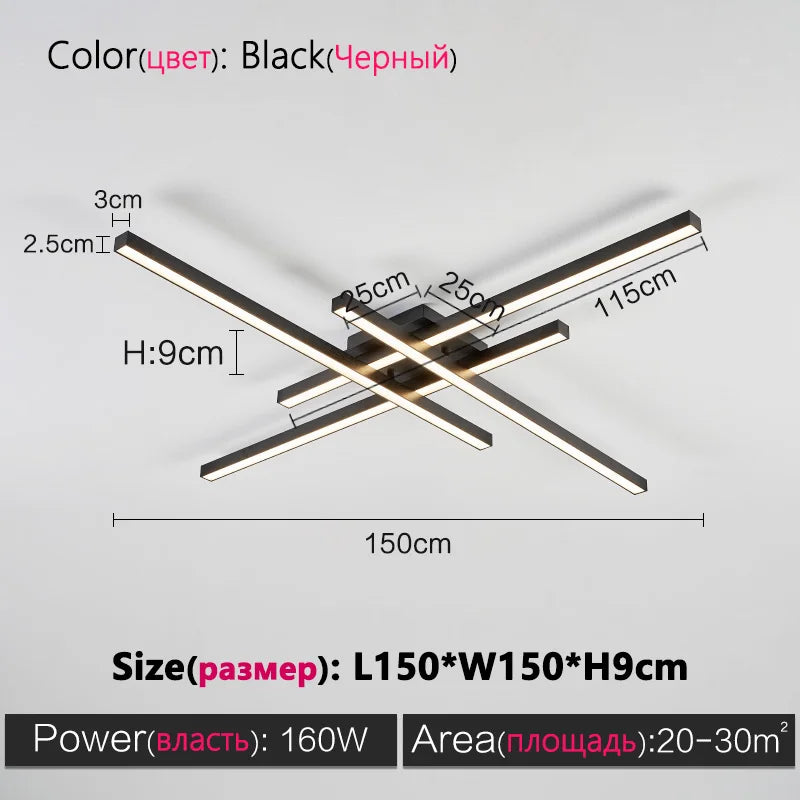 Modern Black LED Surface Mounted Ceiling Light