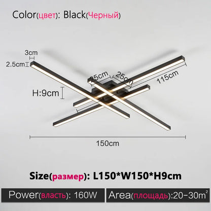 Modern Black LED Surface Mounted Ceiling Light