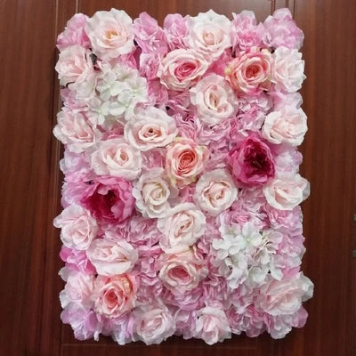 Artificial Silk Rose Flower Wall Panel
