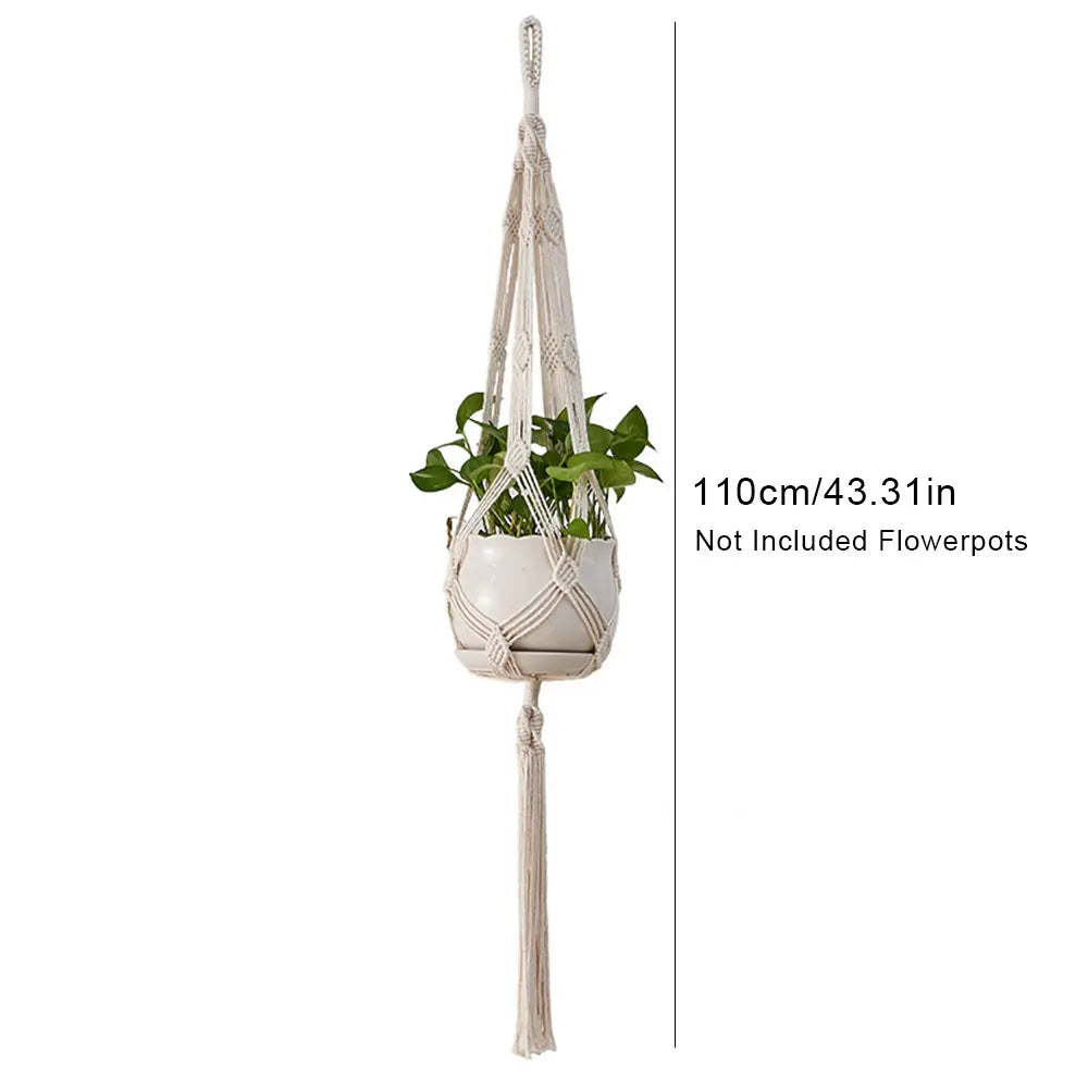 Macramé Hanging Plant Basket — Indoor/Outdoor