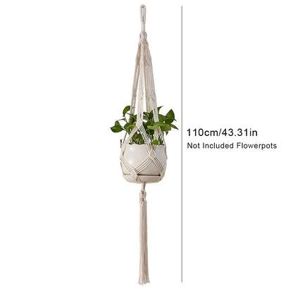 Macramé Hanging Plant Basket — Indoor/Outdoor