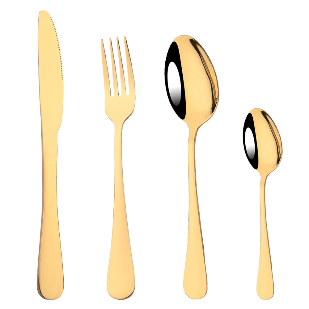Modern Rainbow Flatware Set with Pigmented Finish