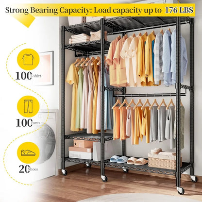 Heavy-Duty Clothes Rack for Bedroom & Laundry Room