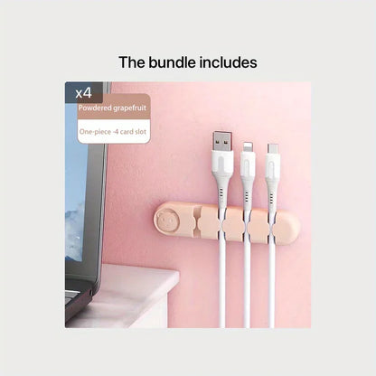 The Cord Curator: Flexible 4-Port Cable Management Clip
