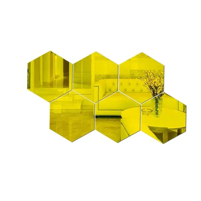 Acrylic Hexagon Mirror Stickers for Modern Wall Styling