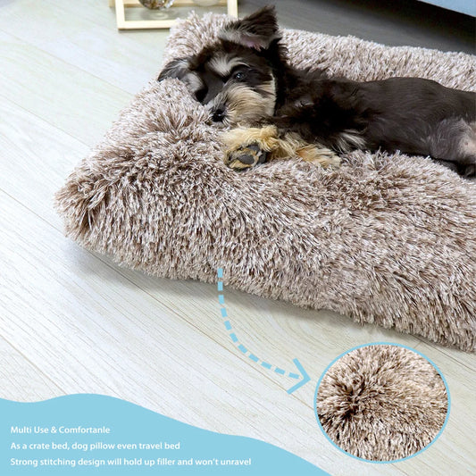 Ultra-Soft & Washable Dog Crate Bed with Anti-Slip Bottom