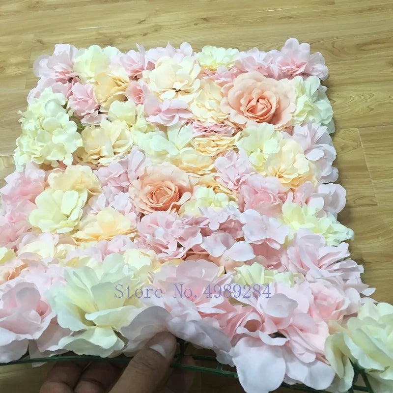 Artificial Silk Rose Flower Wall Panel