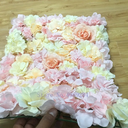 Artificial Silk Rose Flower Wall Panel