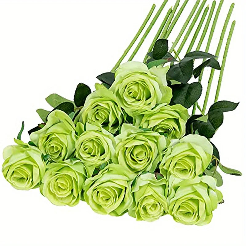 Velvet Touch Artificial Silk Rose Stems – Set of 12