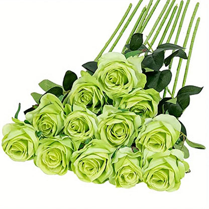 Velvet Touch Artificial Silk Rose Stems – Set of 12