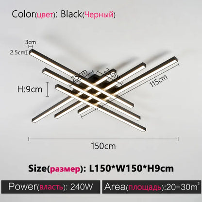 Modern Black LED Surface Mounted Ceiling Light