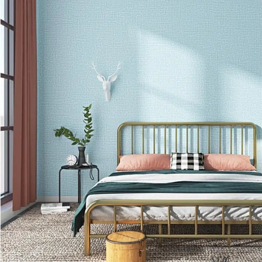 Self-Adhesive 3D Foam Wallpaper – Linen Texture, Thickened PVC Wall Covering