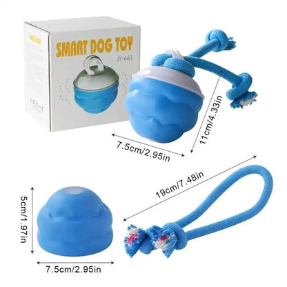 Smart Motion-Activated Dog Toy Ball with Rope - 3 Play Modes, USB Rechargeable