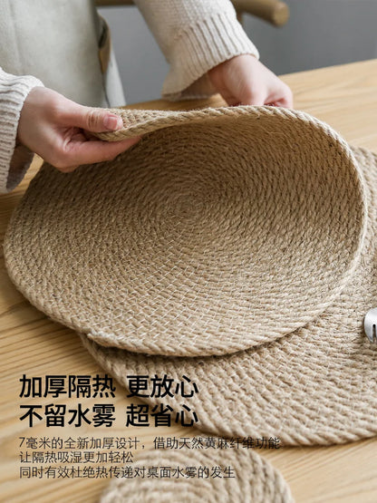 Rustic Linen Placemats for Dining Table (Japanese Style)