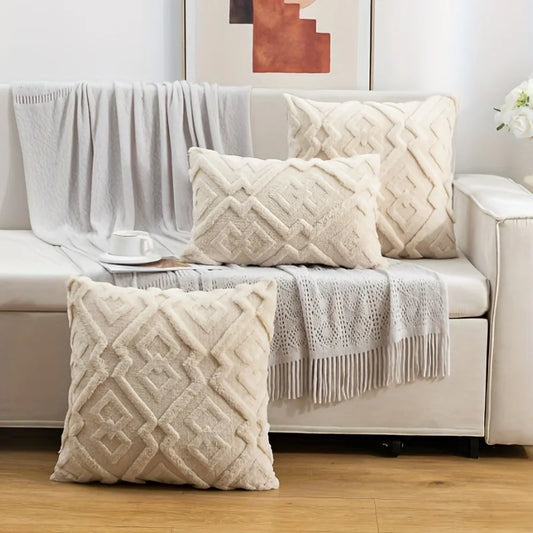 Textured Snowflake Velvet Jacquard Accent Pillow