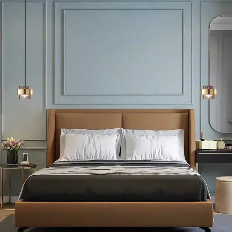 Modern Glass Pendant Light with Gold Accent