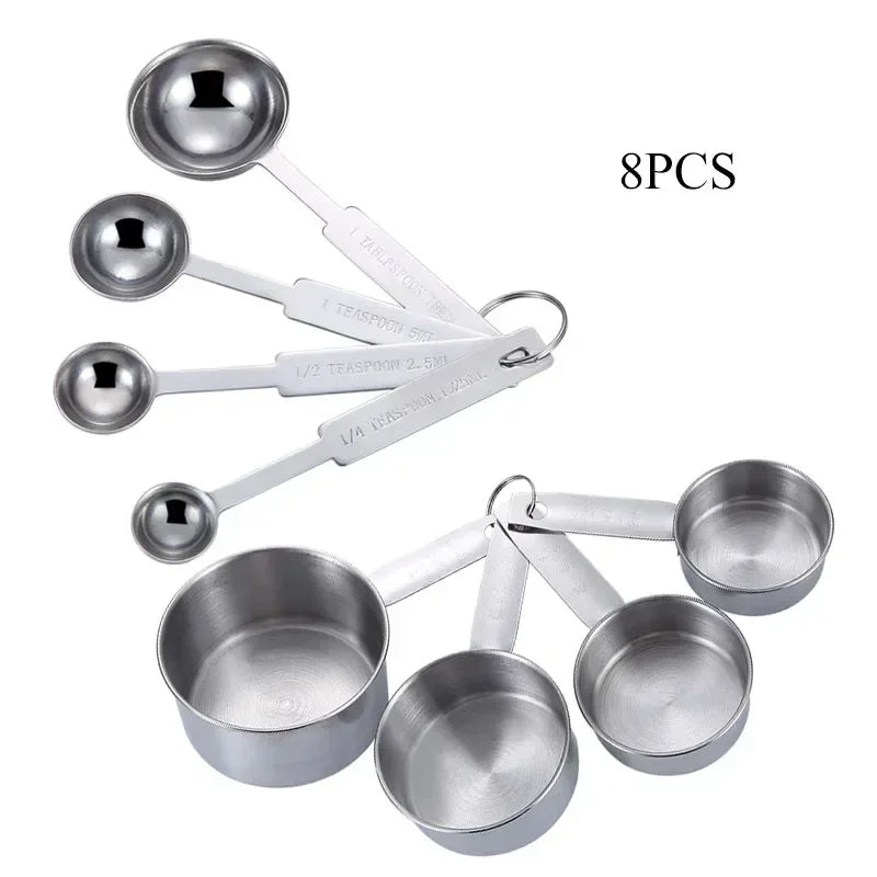Premium 10-Piece Stainless Steel Measuring Cups and Spoons Set for Baking