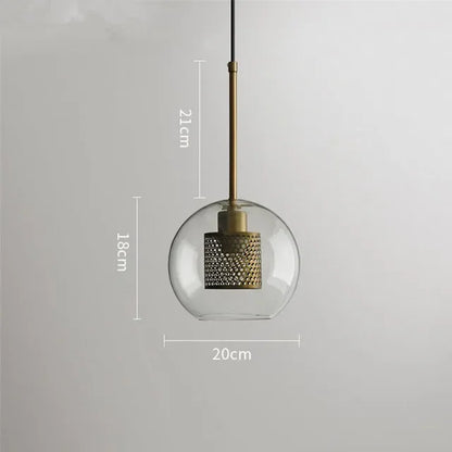 Modern Glass Ball Pendant Lamps Nordic Bedside Kitchen
