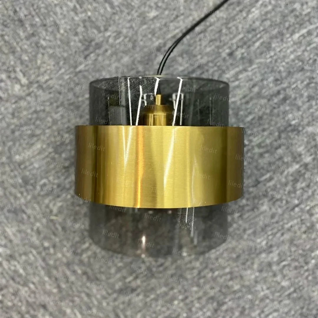 Modern Glass Pendant Light with Gold Accent