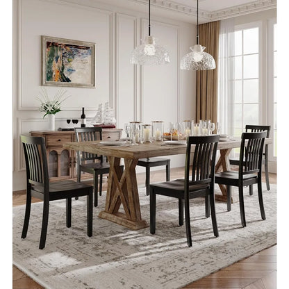 Solid Wood Dining Chairs with Windsor Design (Set of 6)