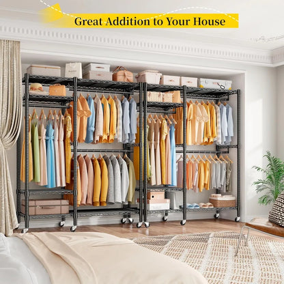 Heavy-Duty Clothes Rack for Bedroom & Laundry Room