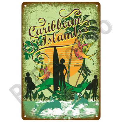 Seaside Memory Metal Sign – Vintage Wall Art