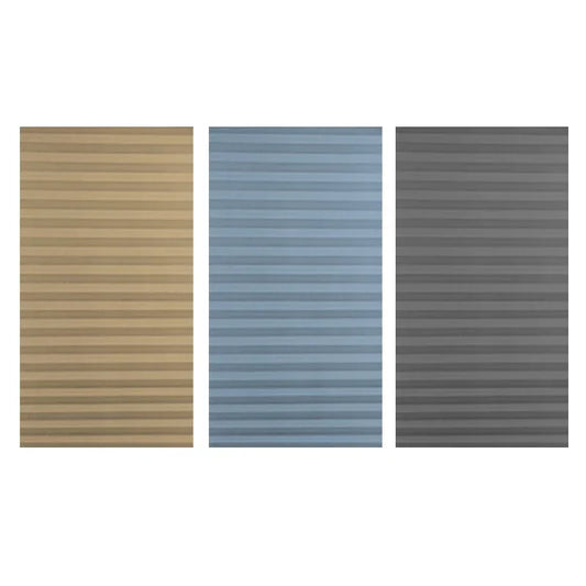 Three rectangular panels in beige, blue, and gray on a white background