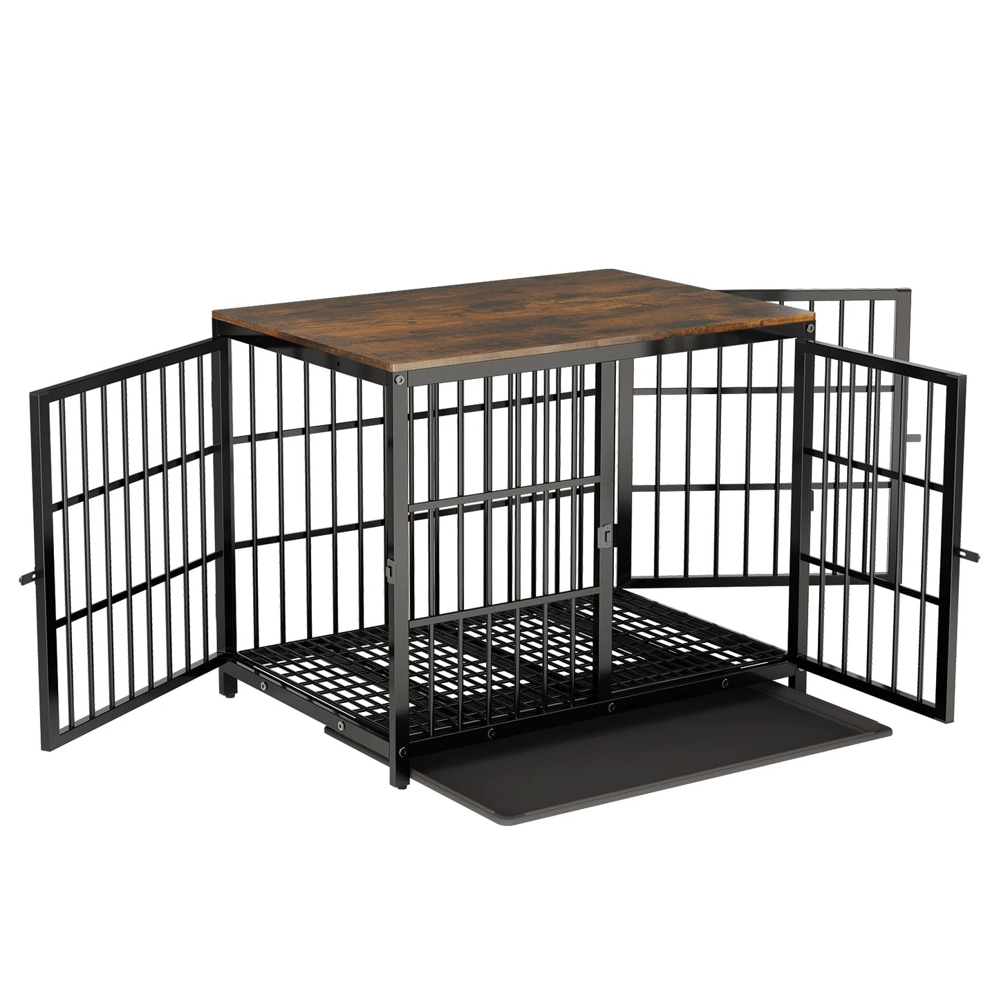 Heavy-Duty Dog Kennels with Wooden Table Top