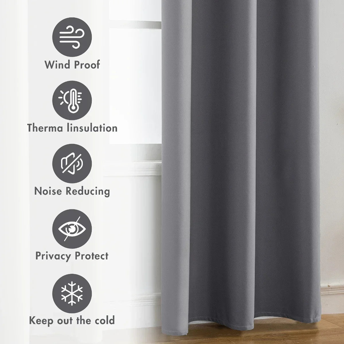 Solid Color Thermal 100% Blackout Drapes – Complete Light Control