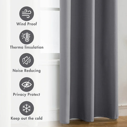 Solid Color Thermal 100% Blackout Drapes – Complete Light Control