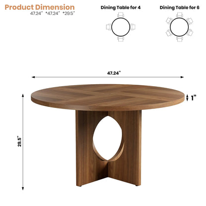 Round Pedestal Dining Table for 4–6