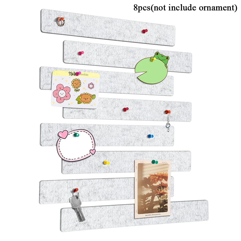 Self-Adhesive Felt Cork Bulletin Board Strips – 8 Pack