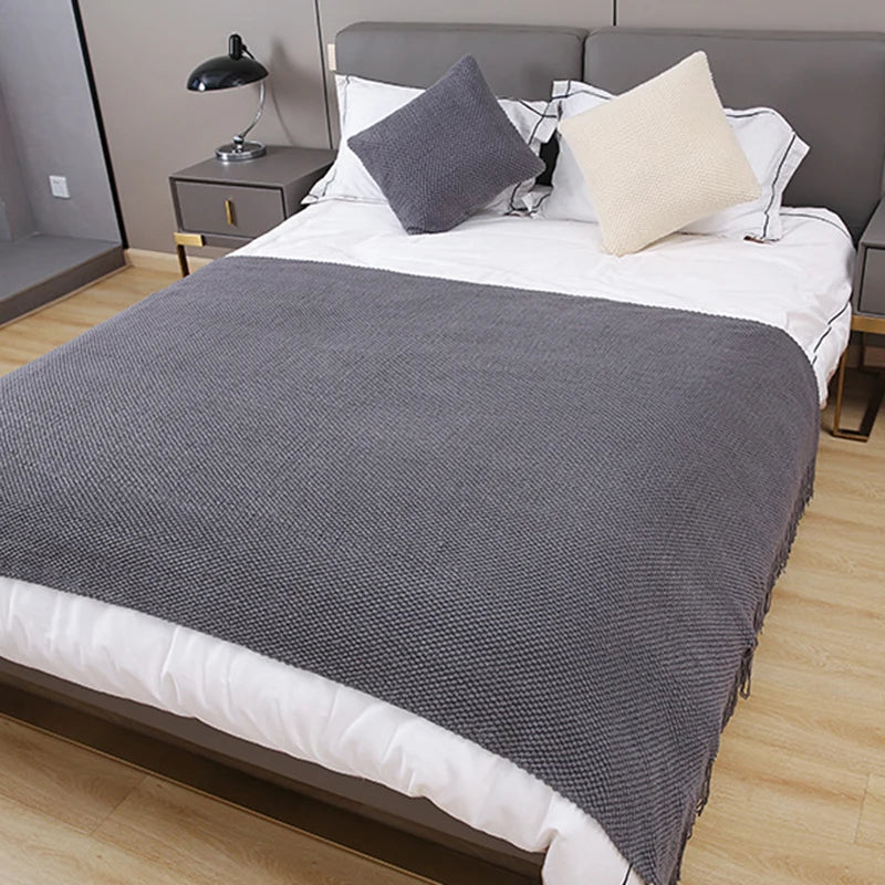 Quality Manta Chanel Knitted Bed Sheet & Sofa Cover (Anti-Pilling)