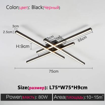 Modern Black LED Surface Mounted Ceiling Light