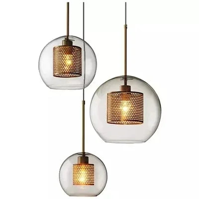 Modern Glass Ball Pendant Lamps Nordic Bedside Kitchen