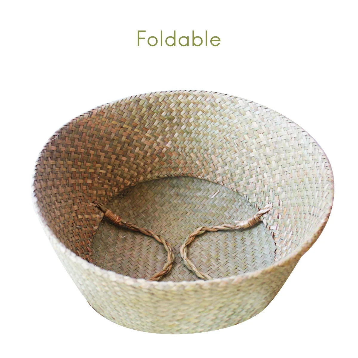 Handwoven Seagrass Storage Basket with Handles