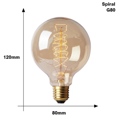 Classic E27 LED Globe Bulb - Vintage Style Warm White Bulb - 10,000-Hour Life Edison Bulb