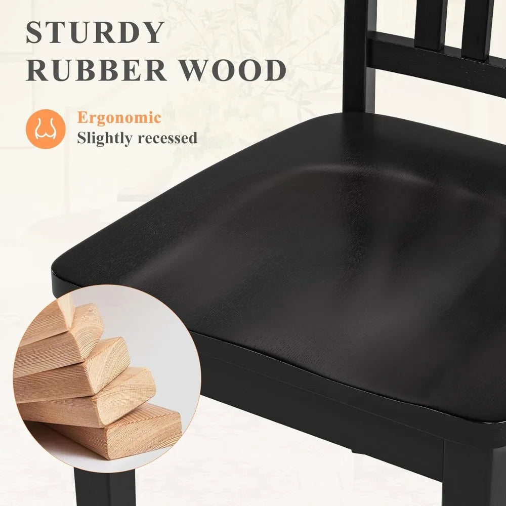 Solid Wood Dining Chairs with Windsor Design (Set of 6)